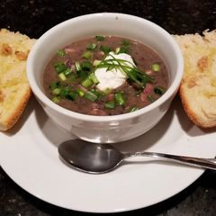A picture of Black Bean (w/ Ham) Soup.