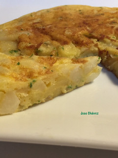 Una foto de Tortilla de papas sin huevo