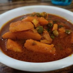 Dhaba style aloo matar ki sabzi A picture of Dhaba style aloo matar ki sabzi.