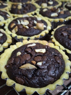 Foto resep Chocochip Cashew Brownie Pie
