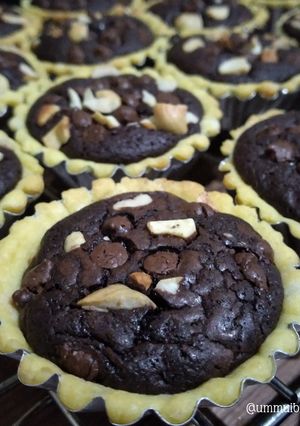 Foto resep Chocochip Cashew Brownie Pie
