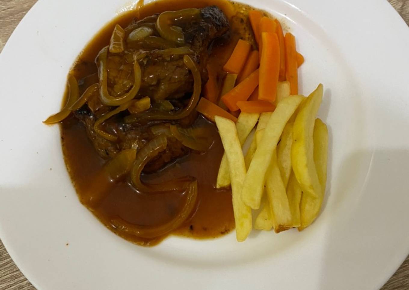 Beef Steak with Brown Sauce (Steak Daging saos barbeque)