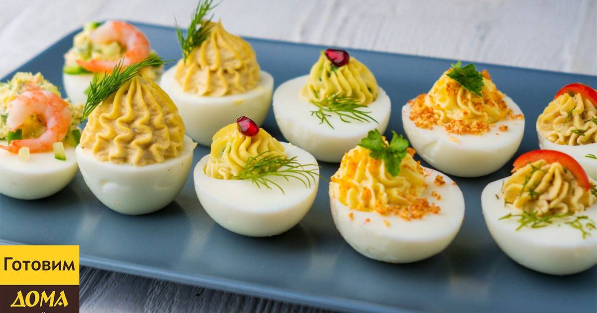 Вкусный Рецепт: Фаршированные яйца с ветчиной