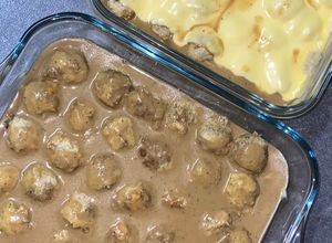 Gambar Meatball, Mashed Potato dan Black Pepper Sauce