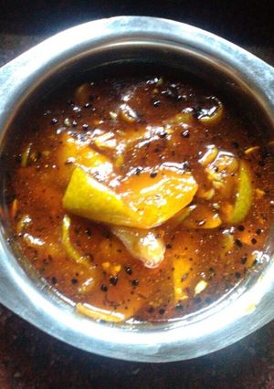 A picture of Keri (raw mango) ki sabzi.