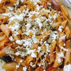 معكرونة بصوص طماطم والخضار مشوية 😍😋-レシピのメイン写真