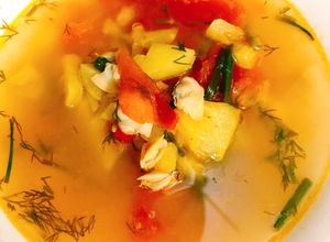 Hình của món Canh ngao dứa chua.