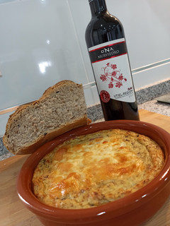 Foto principal de Tortilla de patatas,cebolla, bacon y champiñones al horno🔥🥔🥓🍄