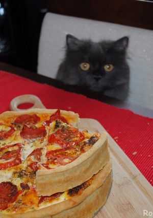 A picture of Tomato quiche.