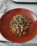 Lentejas con arroz estilo "arroz tres delicias"