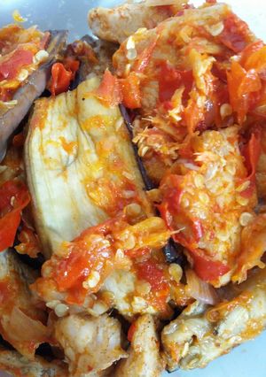 Foto resep Ayam terong sambal pecak (no minyak)
