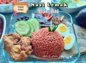 Gambar Nasi Lemak Ubi Bit (dengan Sambal Tumis Strawberry Ikan Masin)