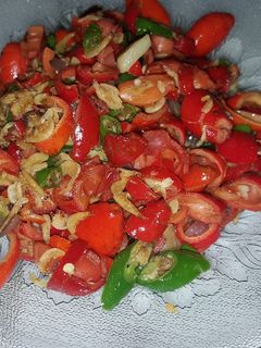 Foto resep Tumis udang rebon dan melinjo pedas