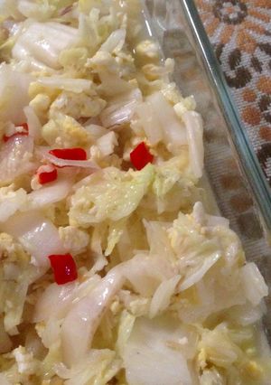 Foto resep Sawi oseng telor