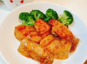 Gambar ikan salmon teriyaki