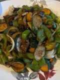 Stir-Fried Bell Peppers, Squash, and Mushrooms
