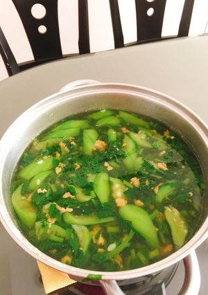 Hình của món Canh cua mướp mùng tơi rau đay.