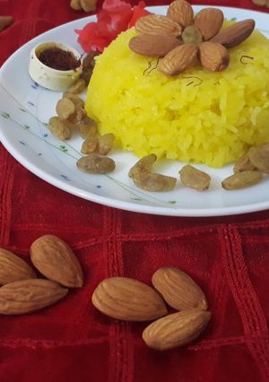 A picture of Saffron Sweet Rice (Kesariya Meethe Bhaat).