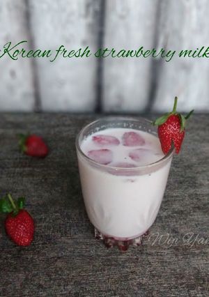 Foto resep *Korean fresh strawberry milk*