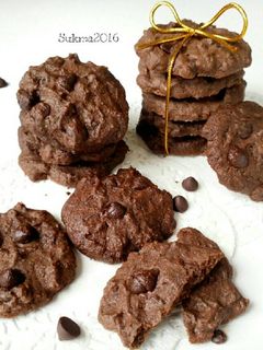 Foto resep Double Chocolate Cookies Enak Renyah