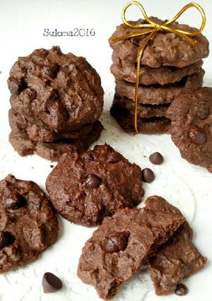 Foto resep Double Chocolate Cookies Enak Renyah