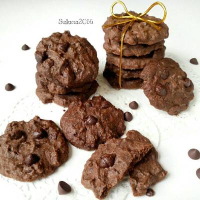 Resep Double Chocolate Cookies Enak Renyah Oleh Sukmawati Rs Cookpad