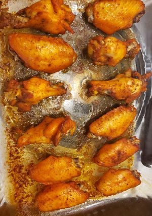 A picture of Oven baked chicken wings.