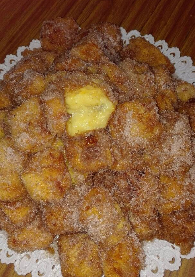 Una foto de Natilla de vainilla fritas