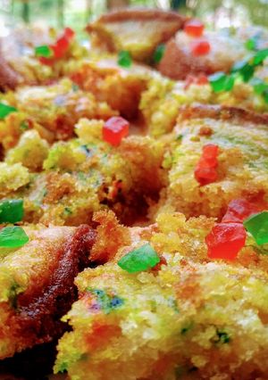 A picture of Eggless colourful cake.