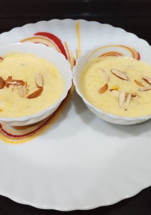 A picture of Kheer made from leftover boiled rice.