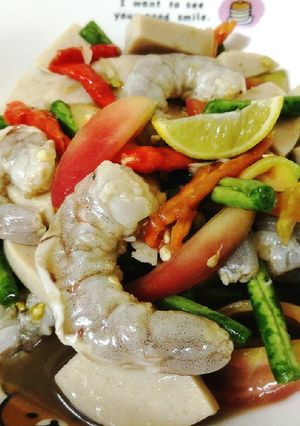 รูปของ ตำหมูยอกุ้งสดใส่น้ำปลาร้า