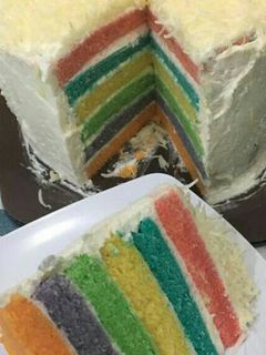 Foto resep Rainbow cake kukus