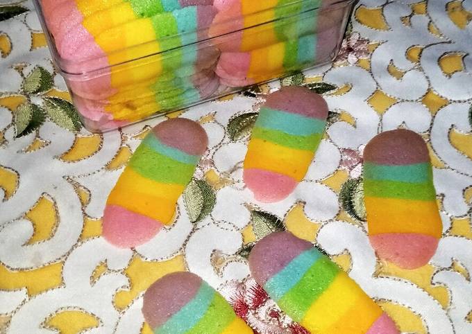 Mudah Banget Masakan Resep 69.Lidah Kucing Rainbow