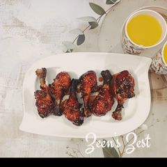 A picture of Gochujang Honey Glazed Chicken Drumsticks.