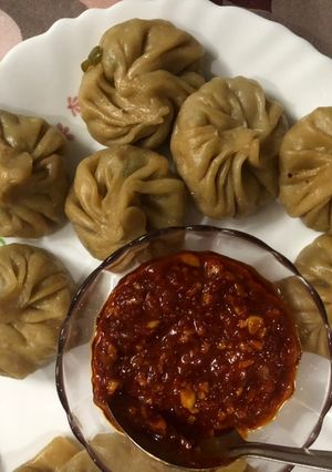 A picture of Whole Wheat paneer momos.