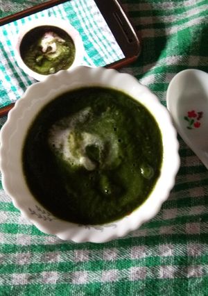 A picture of Spinach soup.