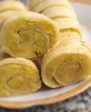 Bánh cuộn khoai lang vàng khè hấp dẫn như mỡ của bạn :))))