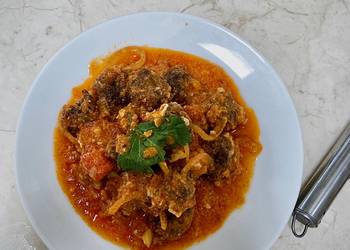 Resep Mudah Bola bola daging saos asam manis Ala Restoran