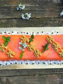 Una foto de Pastel de salmón ahumado