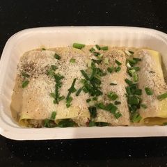 A picture of Lobster and Crab Cannelloni.