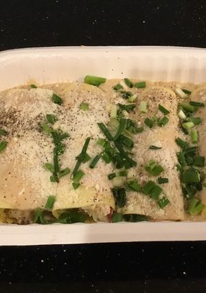A picture of Lobster and Crab Cannelloni.