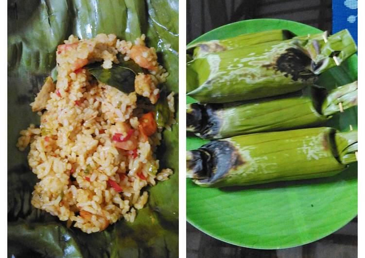 Nasi bakar kuning komplet