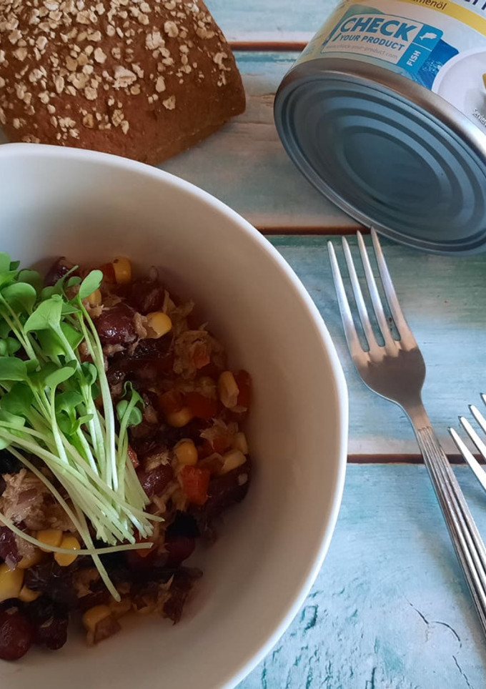 Glutén-, tej- és tojásmentes mexikói tonhalsaláta recept fotója