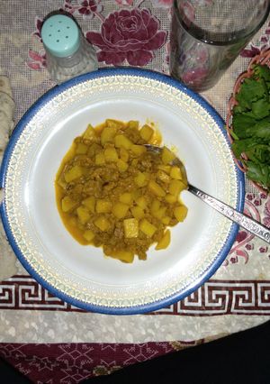عکسی از دستور خوراک سویا و سیب زمینی