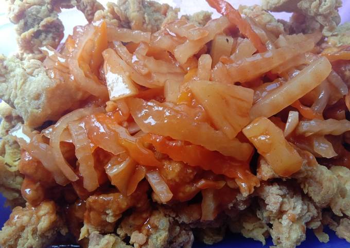 Cara Gampang Menyiapkan Ayam crispy siram saos asam manis. Anti Gagal