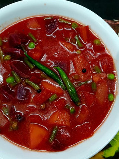 A picture of Beetroot and Mixed Vegetables Stew.