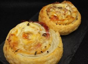 Foto principal de Espirales de hojaldre jamón y queso (canapés)