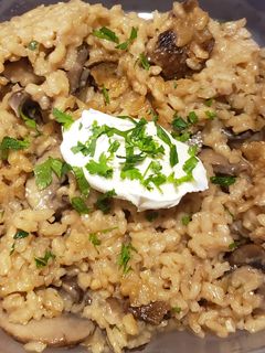 A picture of Mushroom Risotto.
