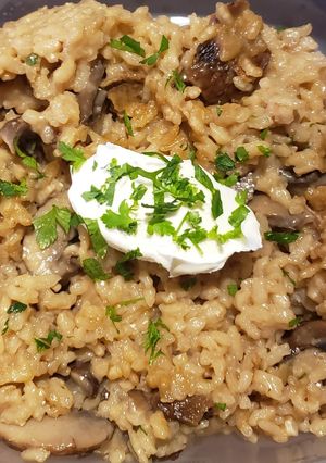 A picture of Mushroom Risotto.
