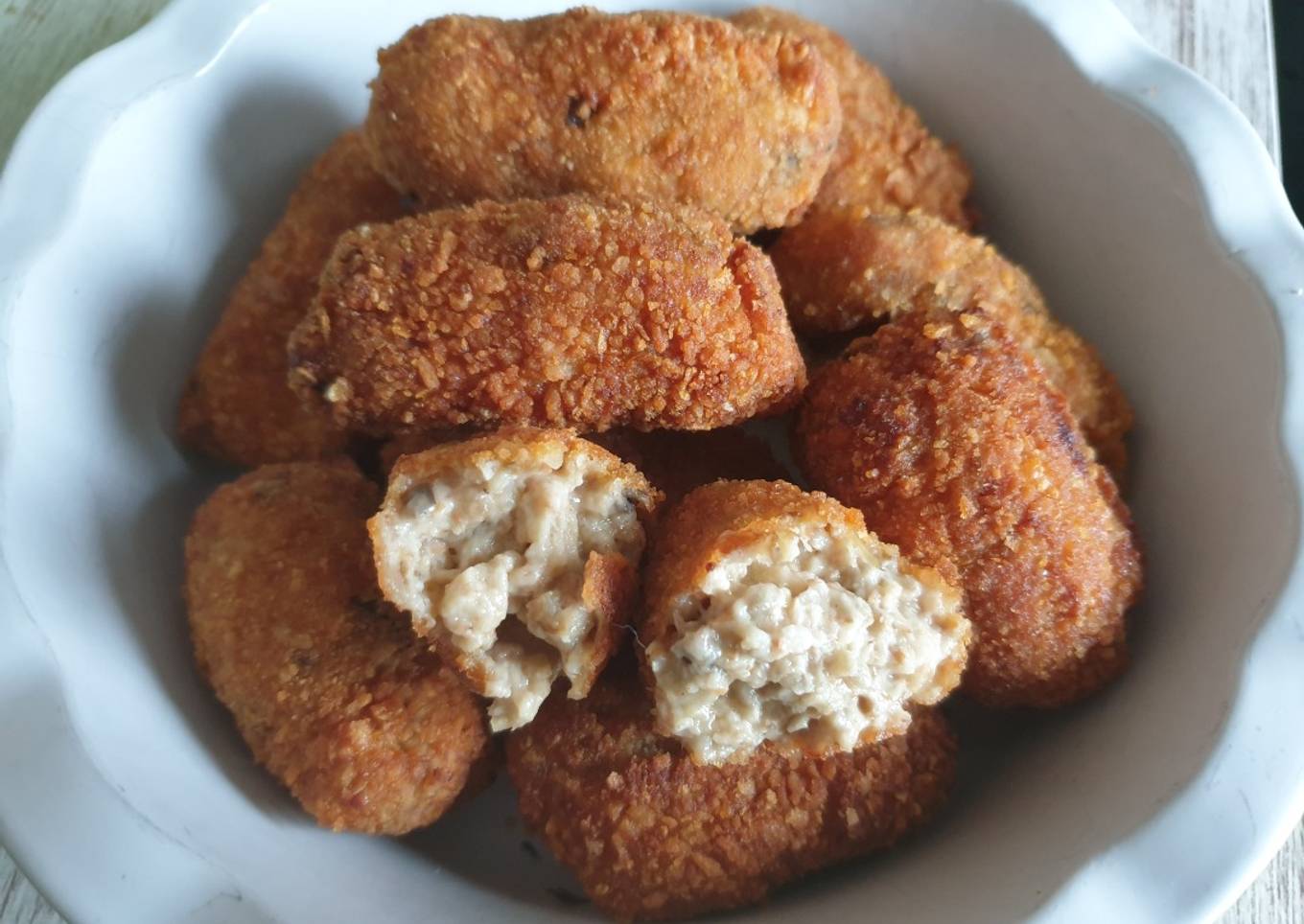 Croquetas de cebolla y berenjena (bechamel en Thermomix)